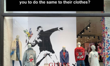 Banksy Accuses GUESS of Stealing his Artwork Designs and Encourages  All Shoplifters to go Steal from the Clothes Range, London 2022